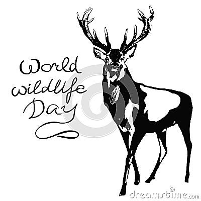 World wildlife day with background. Vector Illustration