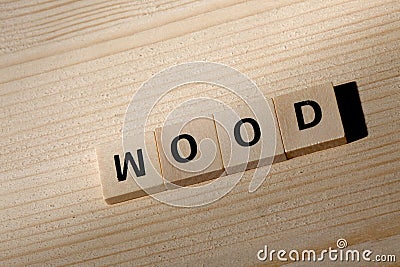 World wood made with wooden blocks with copy space Stock Photo