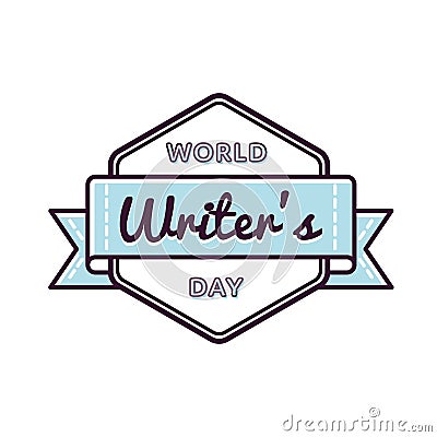 World Writers day greeting emblem Vector Illustration