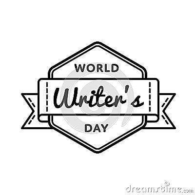 World Writers day greeting emblem Vector Illustration