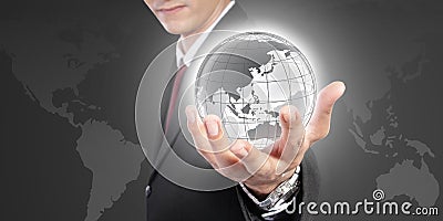 The world is in your hand. A conceptual business image Stock Photo