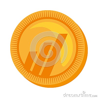 worldcoin money golden icon Cartoon Illustration