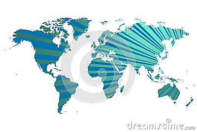 Blue ray and worldmap Stock Photo