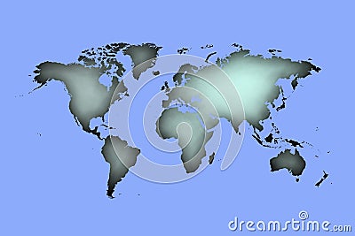 Worldmap with shadows. Stock Photo