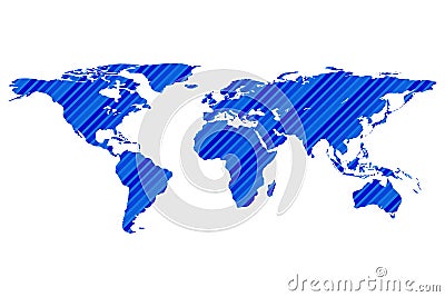 Worldmap template with stripes Vector Illustration