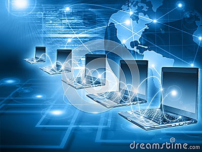 Worldwide computer connectivity Stock Photo