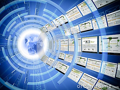 Worldwide data transfer Stock Photo