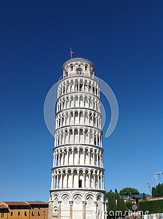 Worldwide famous Leaning Tower of Pisa Stock Photo