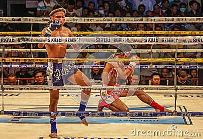 The worldwide famous muay thai fighting, Thailand Editorial Stock Photo