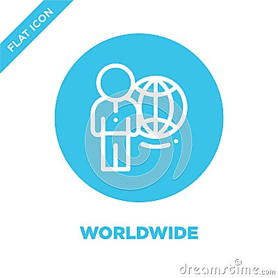 worldwide icon vector. Thin line worldwide outline icon vector illustration.worldwide symbol for use on web and mobile apps, logo Vector Illustration