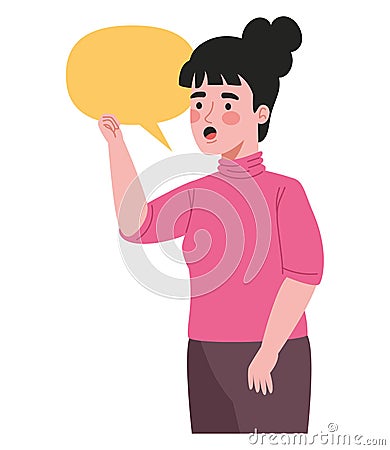 worldwide people comunication woman talk Vector Illustration