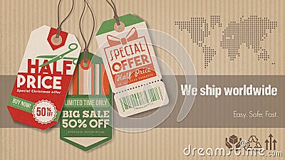 Worldwide shipping banner Vector Illustration