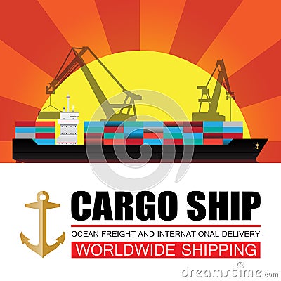 Worldwide shipping,cargo,Logistics Vector Illustration