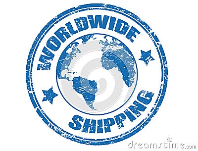 Worldwide Shipping stamp Vector Illustration