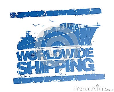 Worldwide shipping stamp. Vector Illustration