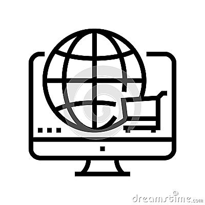 worldwide shopping line icon vector illustration Vector Illustration