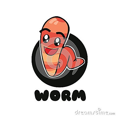 Worm Cute Character Stock Photo