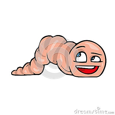 Worm Cute insect cartoon Vector Illustration