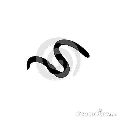 Worm earthworm black silhouette animal Vector Illustration