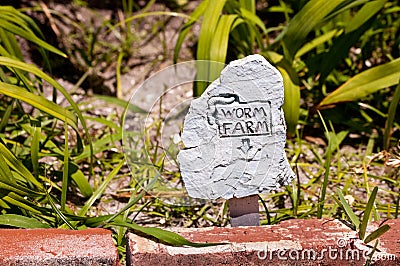 Worm farm sign Stock Photo