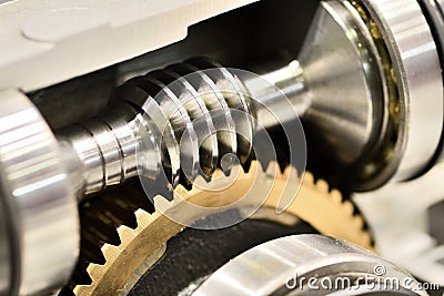 Worm gear or worm drive tramsission Stock Photo