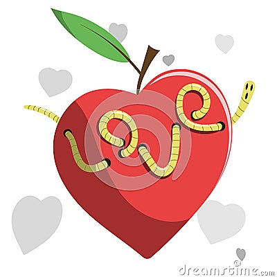 Love worm Vector Illustration