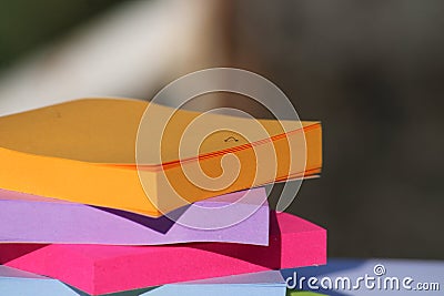 A worm on a pile of adhesive blocks Stock Photo