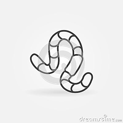 Worm vector thin line concept Earthworm icon or sign Vector Illustration