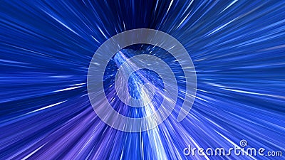 Wormhole straight through time and space, warp straight ahead through this science fiction. Abstract jump in space in hyperspace Stock Photo