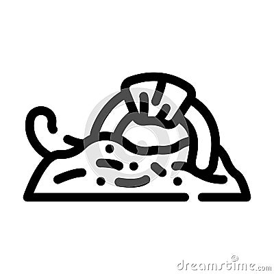 worms in compost line icon vector illustration Vector Illustration