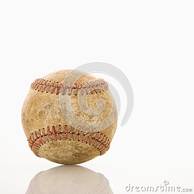 Worn baseball. Stock Photo