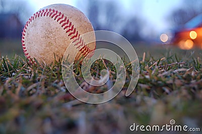 A worn baseball Stock Photo