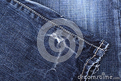 Worn blue jeans Stock Photo