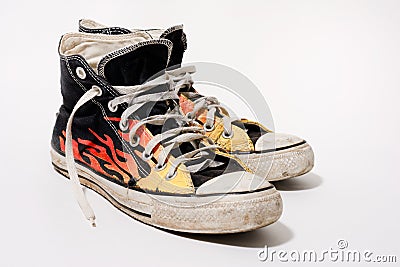 Worn Converse All Star shoes Stock Photo