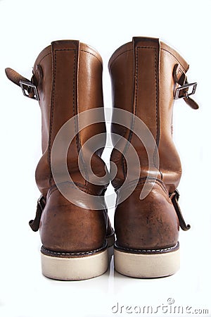 Worn fashion boots Stock Photo