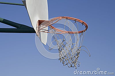 Worn out basketball net Stock Photo