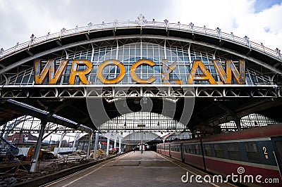 Worn-out wroclaw letters Stock Photo