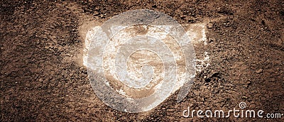 Worn Used Home Plate for Baseball Homeplate Base Stock Photo