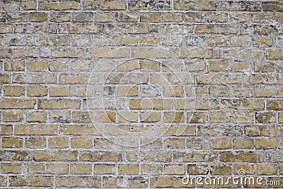 Worn Weathered Dirty Yellow Brick Wall Background Stock Photo