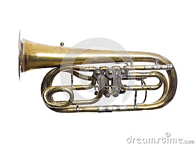 Worn wind instrument Stock Photo