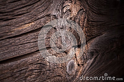 Worn Wood On Rustic Fence Post Stock Photo