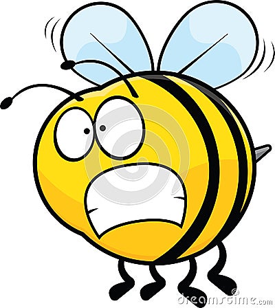 Worried Cartoon Bee Vector Illustration