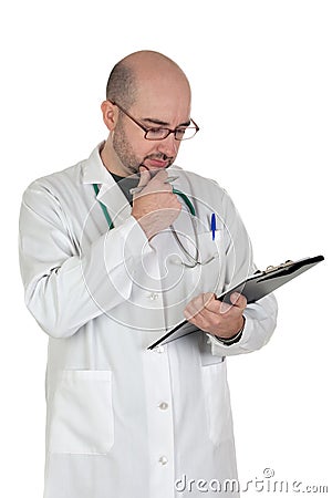 Worried doctor with pensive gesture Stock Photo