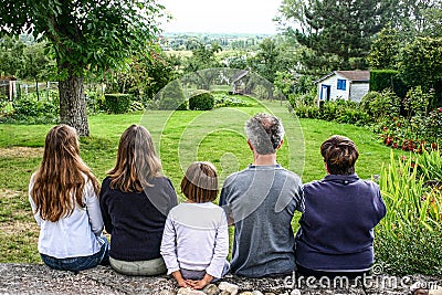 Worried French farmer family Editorial Stock Photo