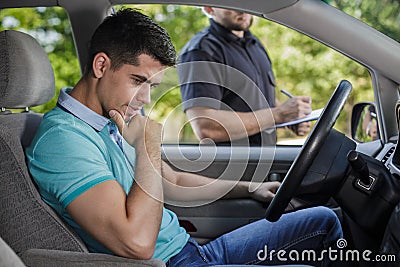 Worried about traffic ticket Stock Photo