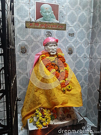 Indian God saibaba temple in mumbai location.. Stock Photo