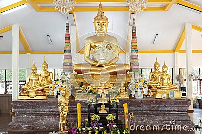 worship golden buddha Stock Photo