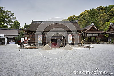 A worship hall of Kamigamo-jinja shrine. Kyoto Japan Stock Photo