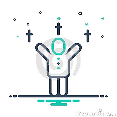 Mix icon for Worship, reverence and faith Vector Illustration