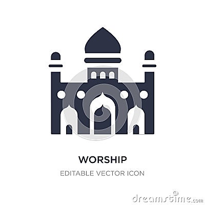 worship icon on white background. Simple element illustration from Buildings concept Vector Illustration